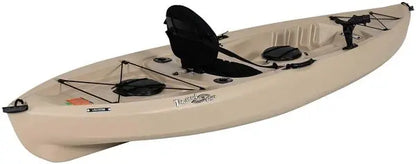 Tamarack Angler 100 Fishing Kayak  10-Foot UV-Resistant HDPE Model with Paddles, Adjustable Seat & Rod Holders (Tan)