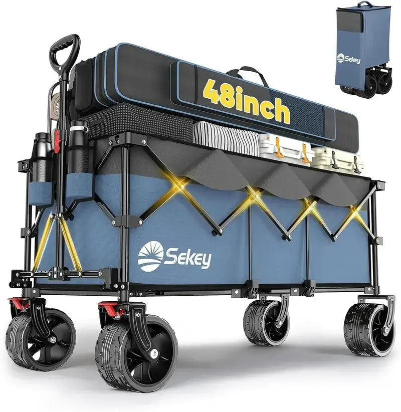 Sekey 48¡å Extended Folding Travel Cart  440 lb Load Rating, Multi-Use Garden &amp; Transport Solution