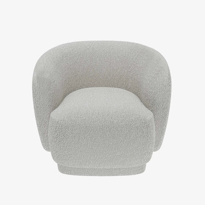 Fauteuil bouclette couleur gris-cr me Victoria