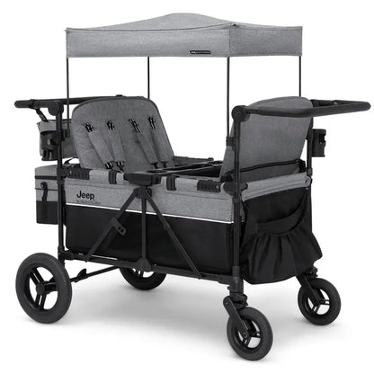 Delta Children Jeep Wrangler 4-Seater Stroller Wagon  Deluxe Outdoor Ride-On Cart