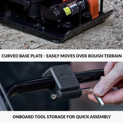 Electric Plate Compactor  Heavy-Duty Vibratory Tool for Soil, Sand, Pavers, Artificial Turf & Patio Installation