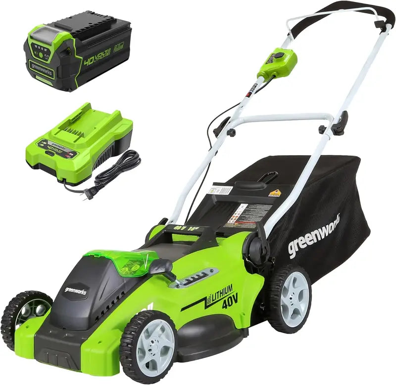Greenworks 40V 16″ Ultra-Light Cordless Push Mower — 4.0Ah Battery Included