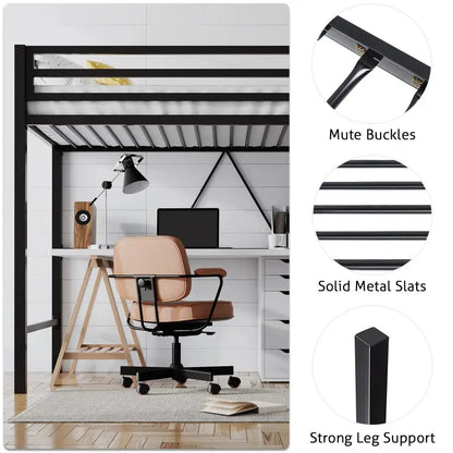 SHA CERLIN Twin Loft Bed  Space-Saving, Heavy-Duty Elevated Frame for Kids¡¯ Rooms &amp; Dorms