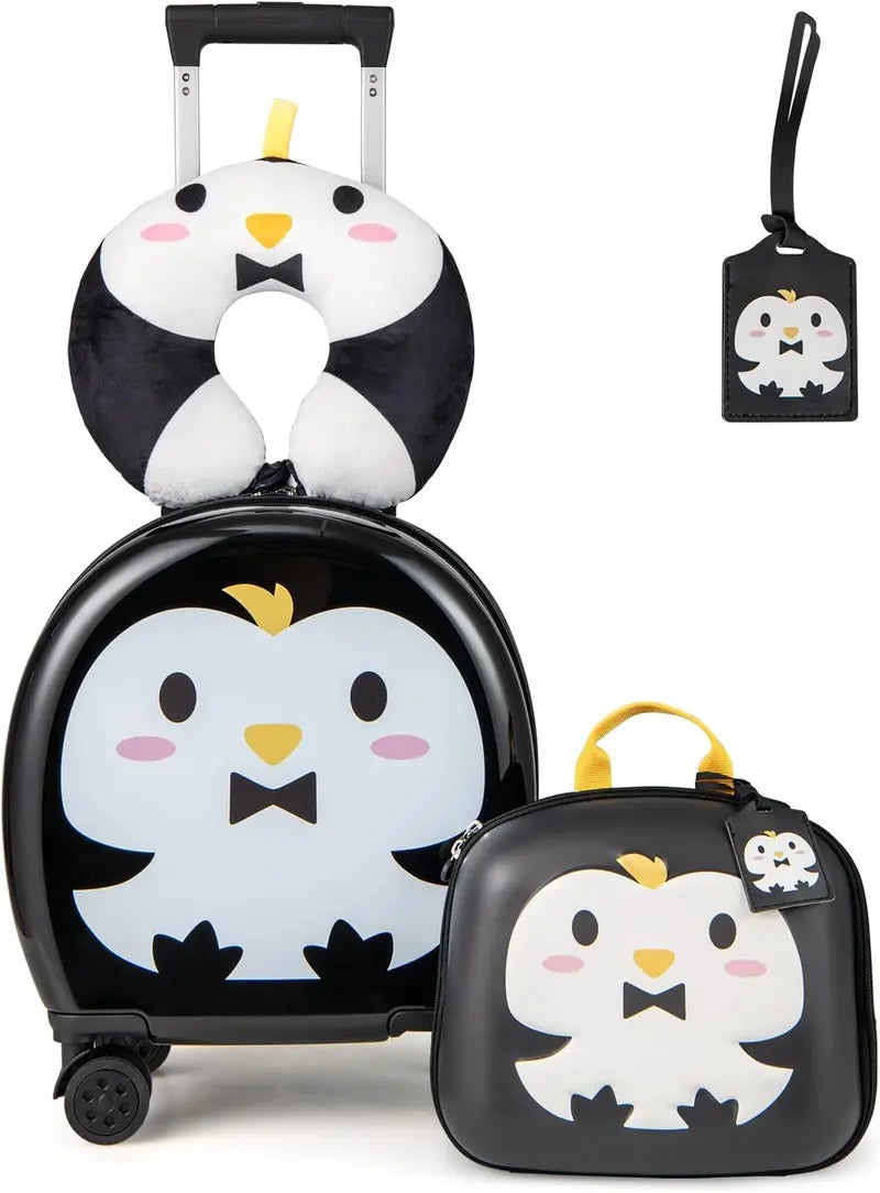 Kids’ 4-Piece Luggage Set  Hardside Spinner Carry-On (14″) + Backpack (10″)