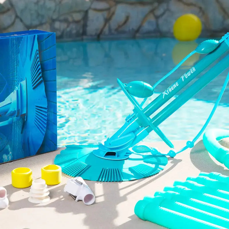 XtremepowerUS Automatic Suction Pool Cleaner, Includes 10 Hoses, Eco-Friendly, Self-Navigating, Cleans Bottom & Walls