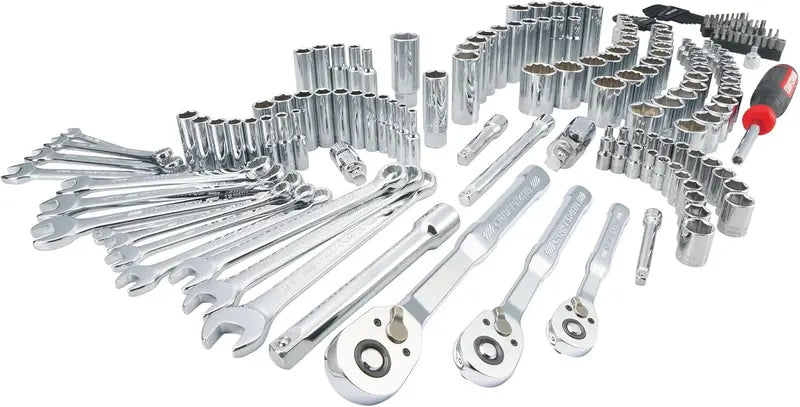 CRAFTSMAN 189-Piece Mechanics Tool Set  Includes 1/4″ and 3/8″ Drive Ratchets, Sockets, and Accessories (CMMT12134)