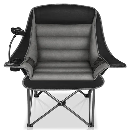 Premium Folding Camping Chair  400 lb Capacity, Cup & Phone Holders, Compact Design