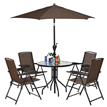 Set of 4 Lightweight Folding Sling Chairs for Patios, Campsites, or Indoor Use
