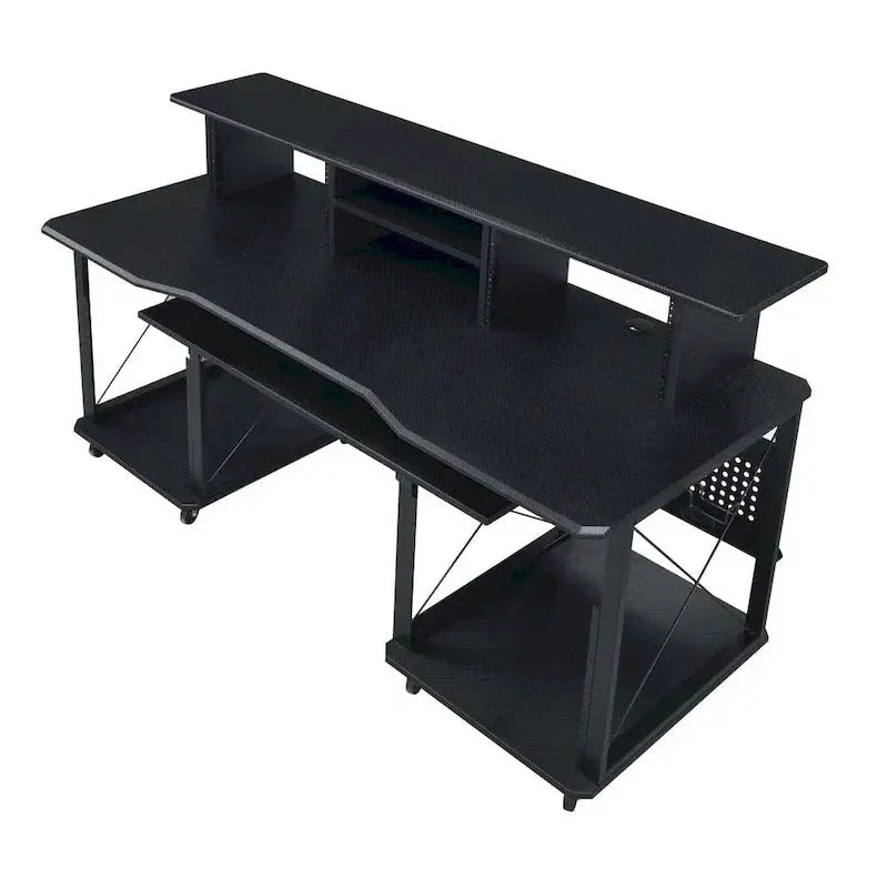 Mobile Rectangular Music Desk  8 Swivel Casters + Dedicated Keyboard Tray