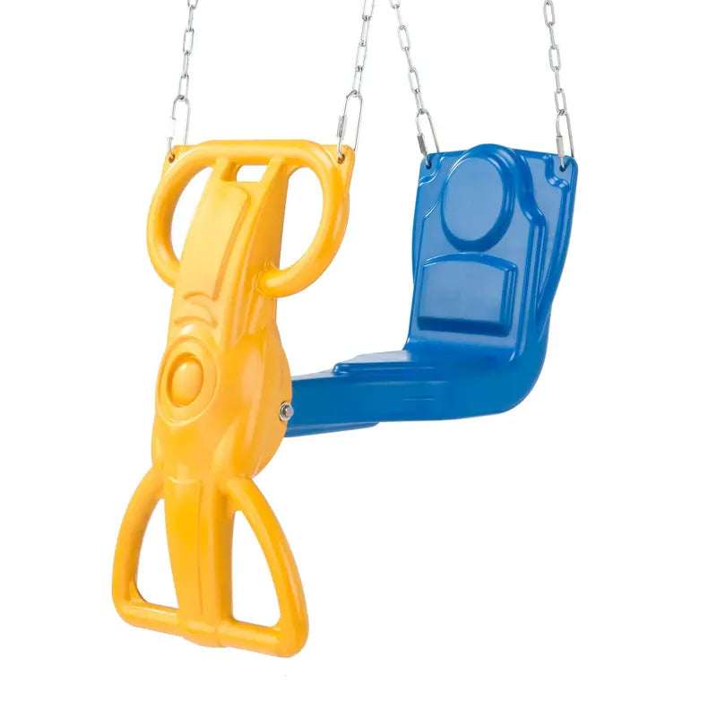 Swing-N-Slide Wind Rider Glider Swing with Chains, Blue and Yellow