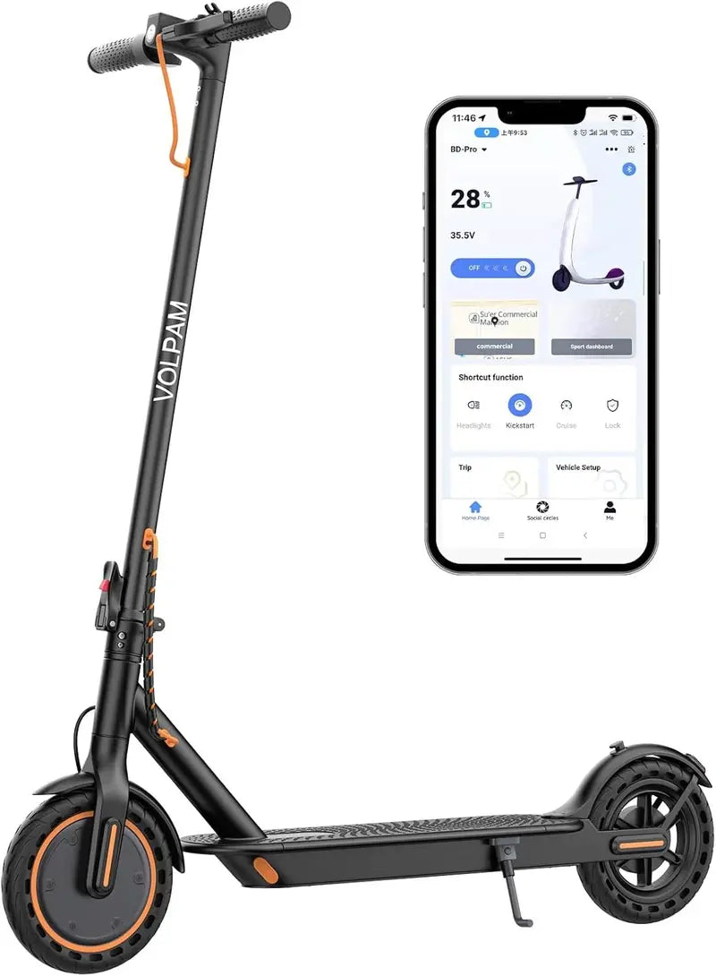 High-Power Electric Scooter  350W/500W Motor, 8.5″/10″ Solid Tires, Dual Brakes, Up to 22 MPH