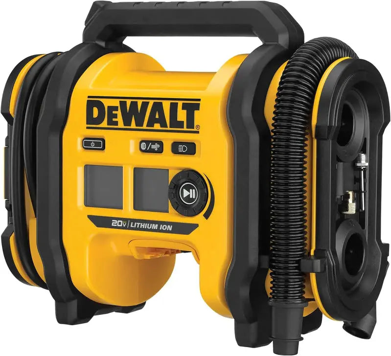 DEWALT DCC02 20V MAX Cordless Tire Inflator  Compact, Auto-Shutoff with LED Light
