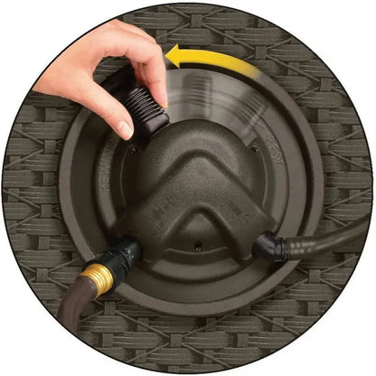 Suncast Aquawinder Java Wicker Hose Reel — Lightweight, Hands-Free, Water-Powered Retraction