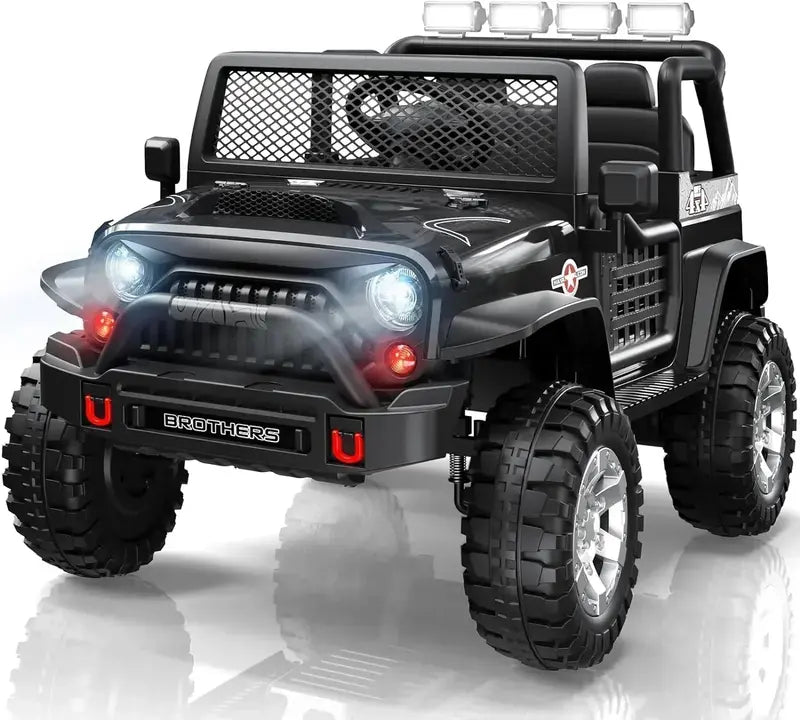L8 12V Two-Seater Kids’ Ride-On Car  Remote-Controlled Electric Vehicle with 4-Wheel Suspension & Bluetooth Speaker