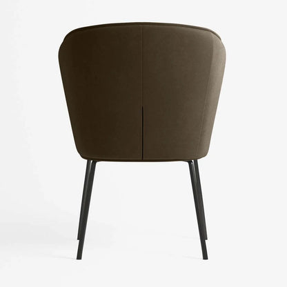 Chaise en velours brun foncé