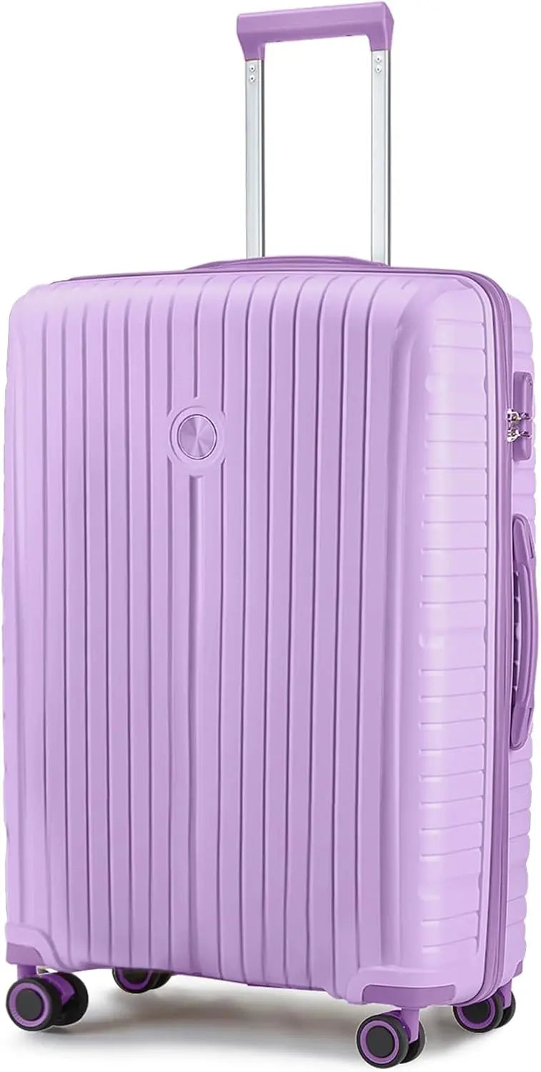 Lightweight 5-Piece PP Hardshell Carry-On Luggage Set  Dual Spinner Wheels & TSA Lock Travel Suitcases