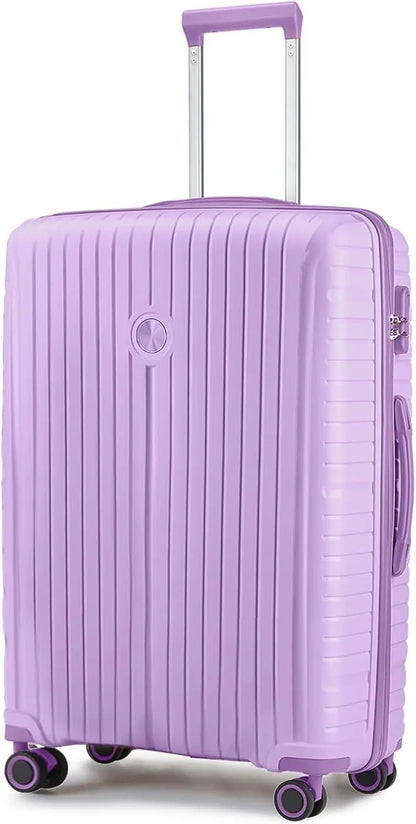 Lightweight 5-Piece PP Hardshell Carry-On Luggage Set  Dual Spinner Wheels & TSA Lock Travel Suitcases