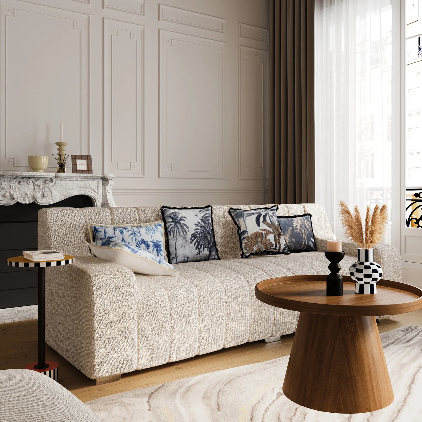 Table d appoint ronde originale jaune
