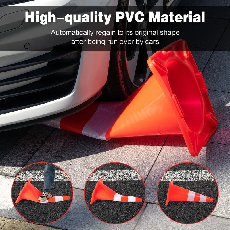 Heavy-Duty PVC Traffic Cone  Single Unit for Safety Signage
