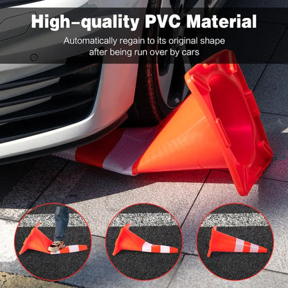 Heavy-Duty PVC Traffic Cone  Single Unit for Safety Signage