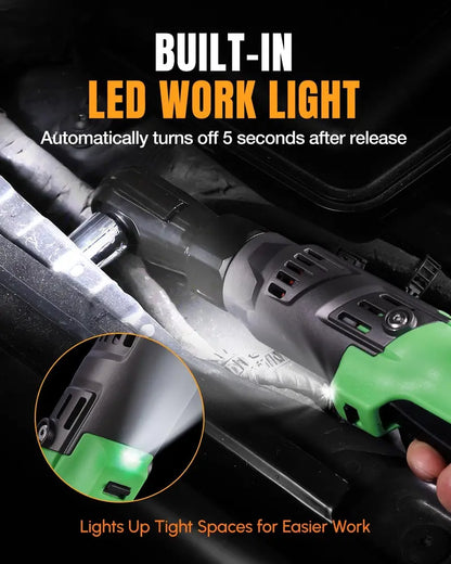 WORKPROX 20V Dual-Socket Cordless Ratchet Wrench Kit  1/2″ & 3/8″ Drive, 74 Ft-Lbs Torque, Includes Two Batteries
