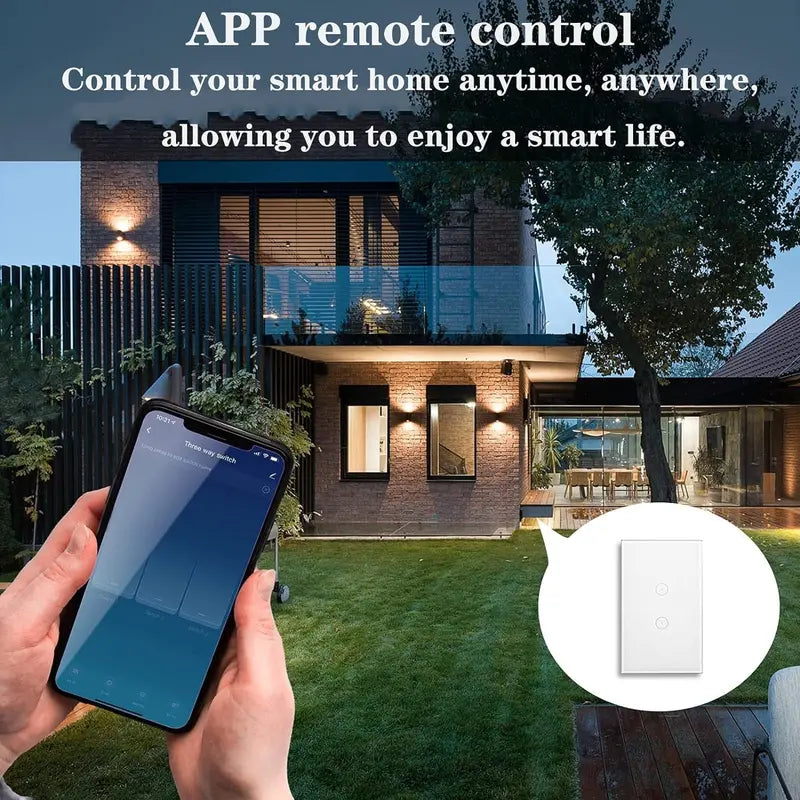 SmartTouch 3-Gang Wall Light Switch, Alexa & Google Home Compatible, No Hub Needed, Remote App Control, Black (2-Pack)