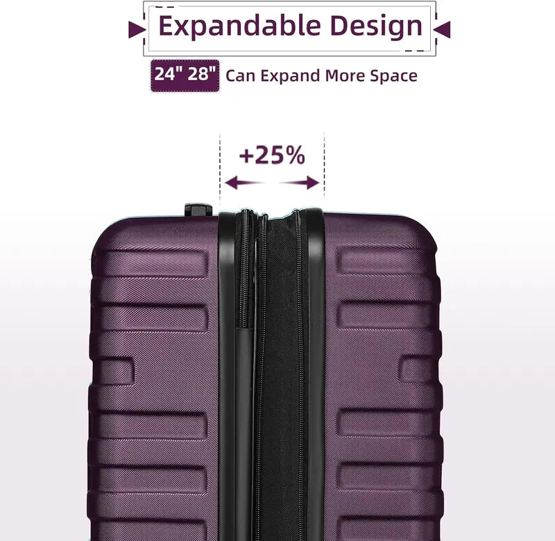 6-Piece Lightweight Expandable Hardshell Luggage Set  TSA-Approved Carry-On & Checked Suitcases with Spinner Wheels