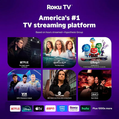 Aurzen Roku TV Smart Projector with Built-in Streaming, Wi-Fi, and Bluetooth