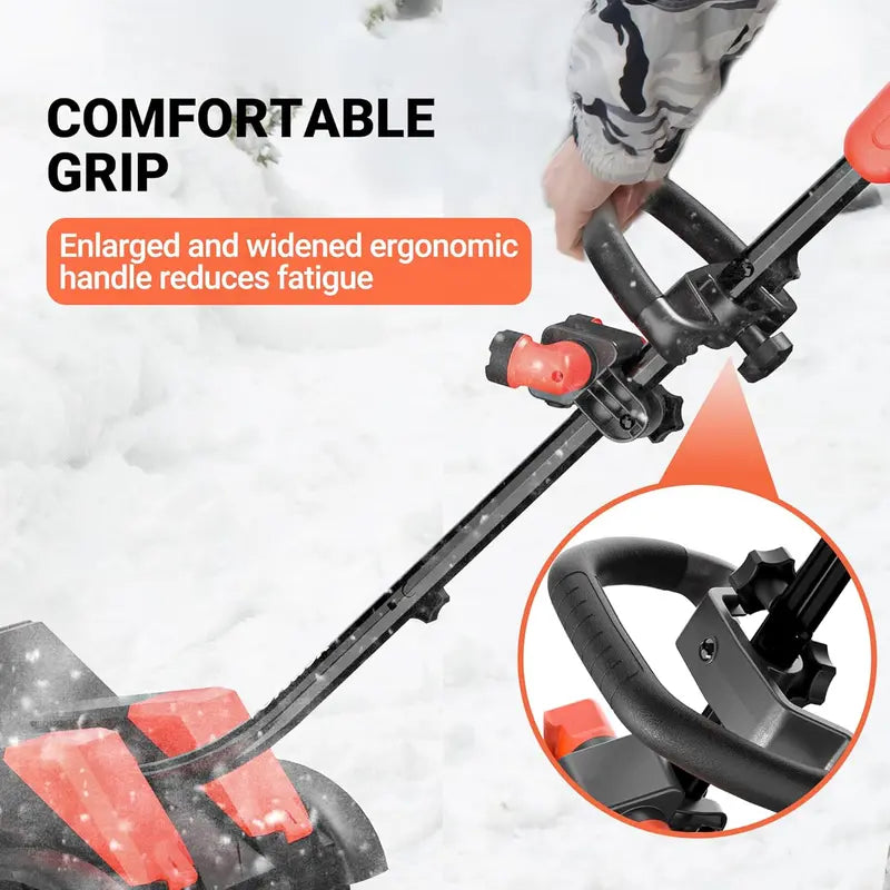 48V Cordless Snow Blower with Wheels  16-Inch Brushless Motor, 4Ah Battery Kit (2×24V), Directional Chute & LED Lighting