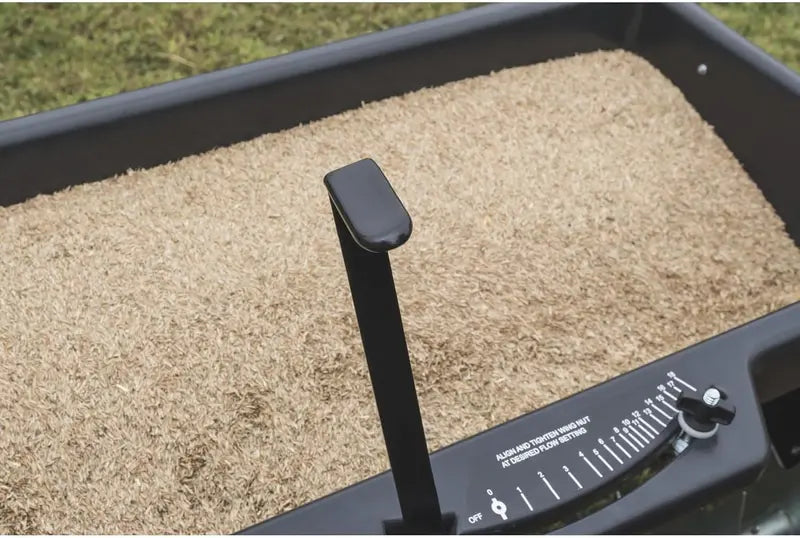 100-Lb Traction-Type Multi-Function Seeder and Sprayer  Black Finish