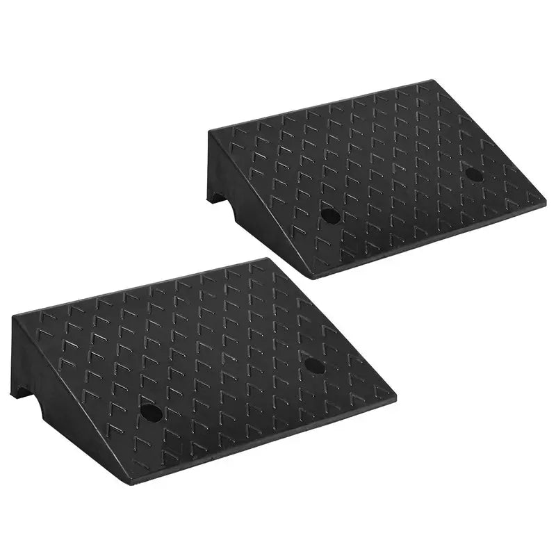 Dual Rubber Curb Ramps  5-Inch Rise, Lightweight Threshold Assist for Vehicles