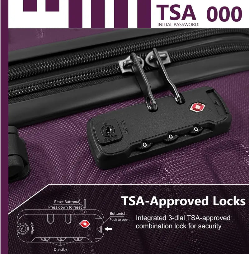 6-Piece Lightweight Expandable Hardshell Luggage Set  TSA-Approved Carry-On & Checked Suitcases with Spinner Wheels