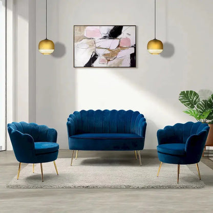 Xabier 52″ 3-Piece Living Room Set  Contemporary Sofa & Accent Chairs by HULALA HOME