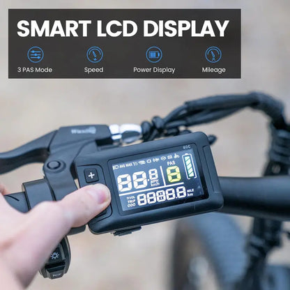 High-Power Electric Mountain Bike  1000W Peak Motor, 468Wh Removable Battery, 37 km/h Top Speed, Color LCD Display, All-Terrain E-Bike for Adults