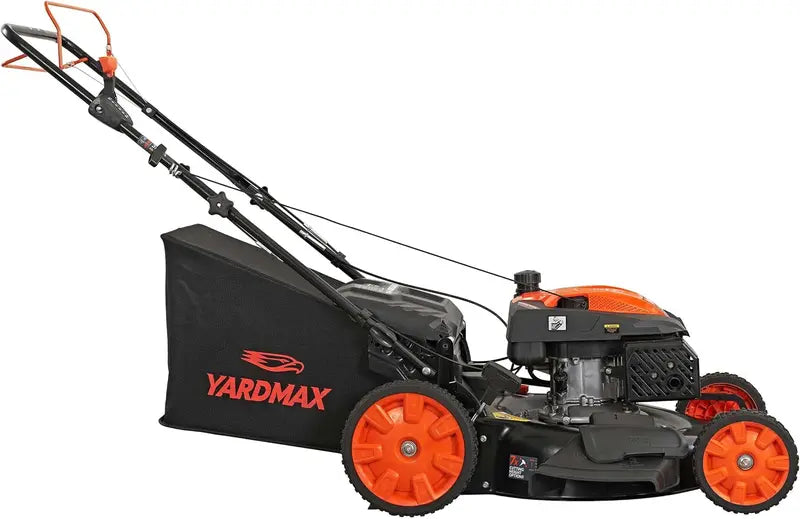 YARDMAX 22-Inch Gas Self-Propelled Lawn Mower  201cc Engine, 6-Speed CVT, 3-in-1 Function