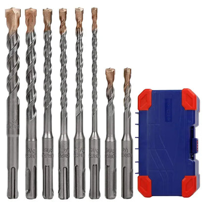WORKPRO SDS-Plus Carbide Drill Bit Set (8 pcs) for Concrete, Brick & Stone  Includes Protective Case