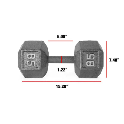 CAP Barbell 85 lb Hex Dumbbell  Cast Iron, Textured Grip, Single Unit