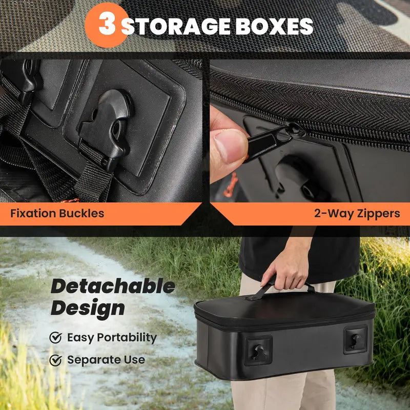 Compact Fishing Float Tube  Inflatable Belly Boat with Integrated Fish Ruler, Pump & Travel Bag