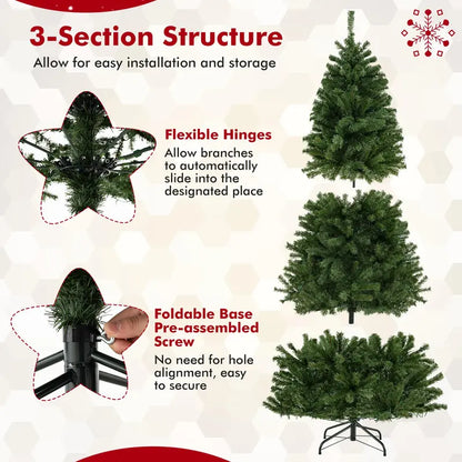 6-, 7-, or 8-Foot Remote-Controlled Pre-Lit Christmas Tree with Warm White LEDs