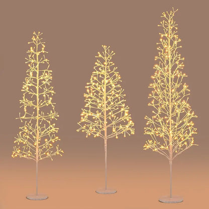 5/6/7-Foot Pre-Lit LED Birch Twig Tree with Warm White Lighting and Reinforced Base