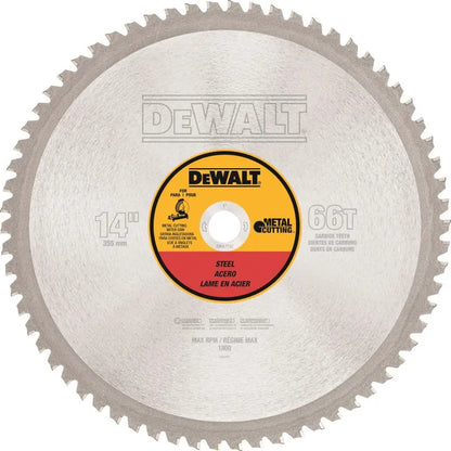 DEWALT 14 66T Heavy Gauge Ferrous Metal Cutting Saw Blade 1 Arbor