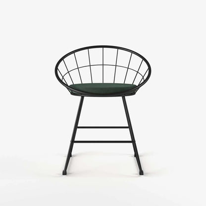 Chaise en métal et velours vert sapin