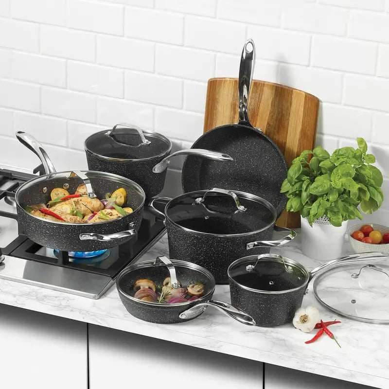 THE ROCK by Starfrit 060710-001-0000 12 Piece Cookware Set