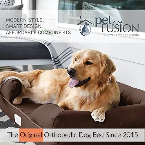 PetFusion Ultimate Orthopedic Dog Bed  CertiPUR-US Memory Foam, Large Size, Waterproof, Durable Cover, 3-Year Warranty