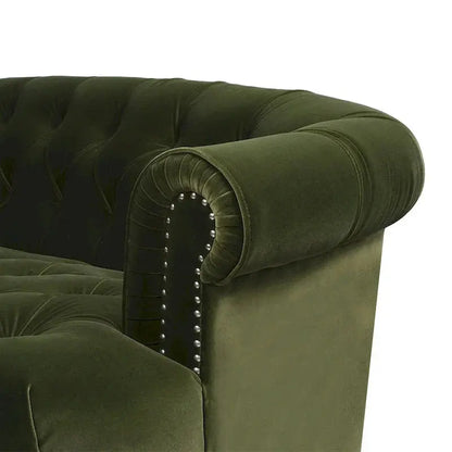 La Rosa 84″ Mid-Century Velvet Chesterfield Sofa  Tufted Upholstered Sectional Couch