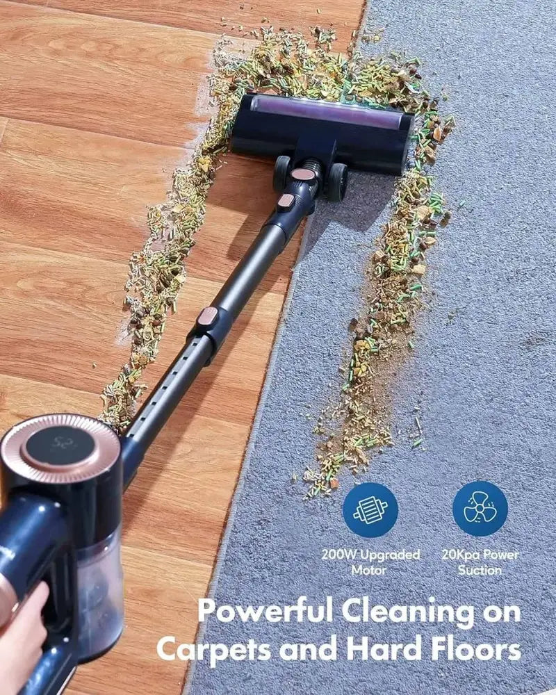 Homeika H016 Cordless Vacuum  20KPa Suction, 200W Motor, 1.5L Dustbin, Blue LED Display, Lightweight Design