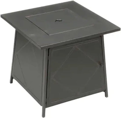 Four Seasons Dual-Heat Gas Fire Pit  50,000 BTU Square Patio Fire Table