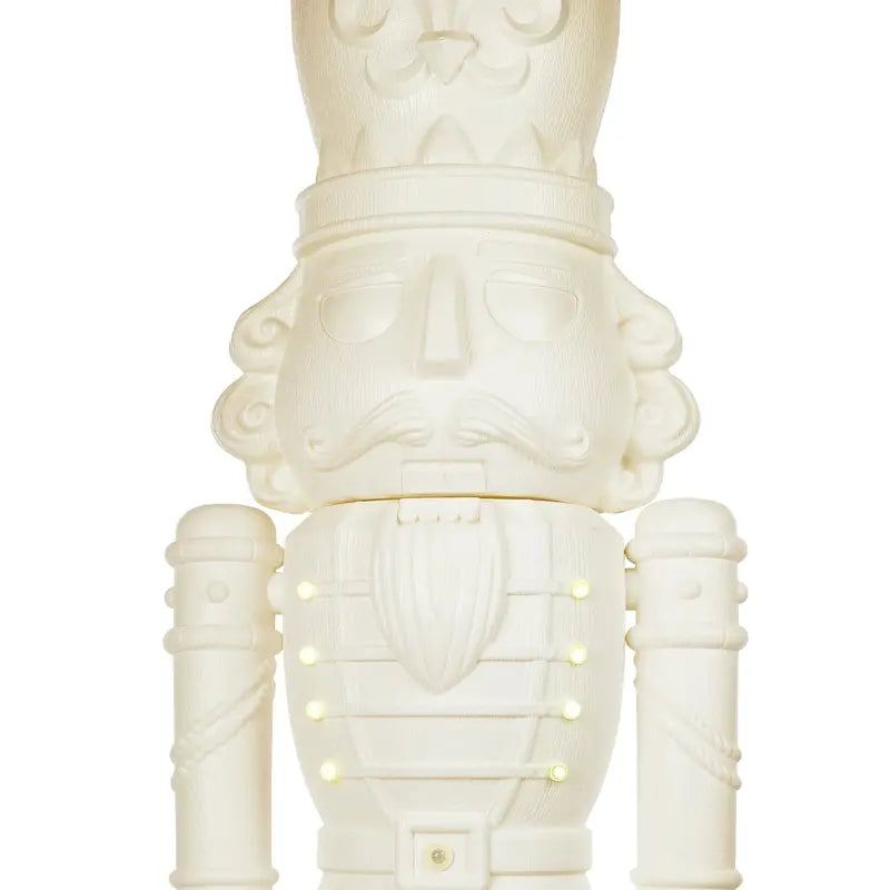 Holiday Time Animated White Nutcracker Blow Mold  75-Inch Tall Holiday Decor with Motion & Light Effects