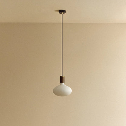 Oval Dim-to-Warm Pendant Light in Walnut