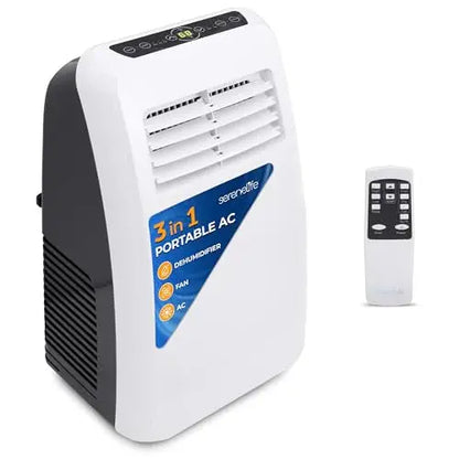 SereneLife 3-in-1 Portable AC Unit  Air Conditioner, Dehumidifier, and Fan for Medium Rooms